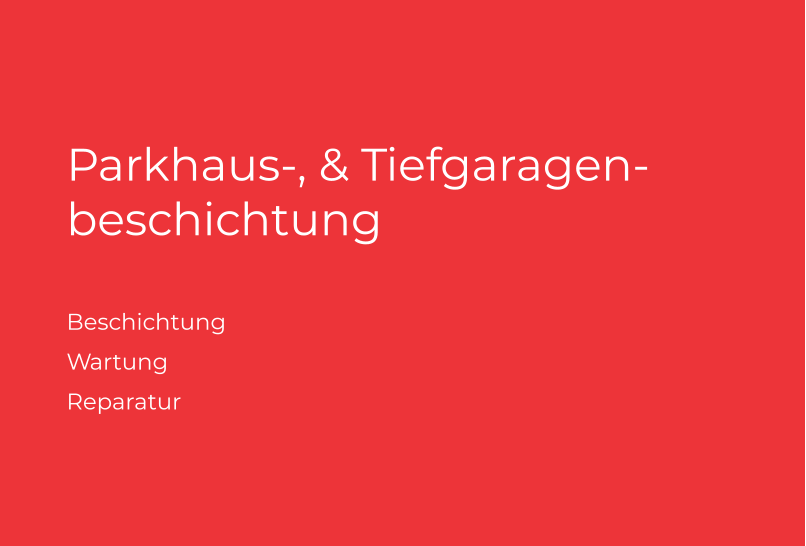 Parkhaus-, & Tiefgaragen-beschichtung Beschichtung Wartung Reparatur